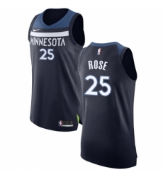 Men's Nike Minnesota Timberwolves #25 Derrick Rose Authentic Navy Blue NBA Jersey - Icon Edition
