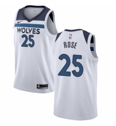Men's Nike Minnesota Timberwolves #25 Derrick Rose Swingman White NBA Jersey - Association Edition