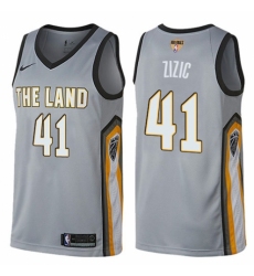 Men's Nike Cleveland Cavaliers #41 Ante Zizic Swingman Gray 2018 NBA Finals Bound NBA Jersey - City Edition