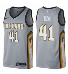 Youth Nike Cleveland Cavaliers #41 Ante Zizic Swingman Gray NBA Jersey - City Edition