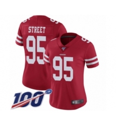 Women's San Francisco 49ers #95 Kentavius Street Red Team Color Vapor Untouchable Limited Player 100th Season Football Jersey