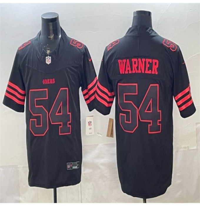 Men's San Francisco 49ers #54 Fred Warner Black F.U.S.E. 'Stranger Things Edition' Vapor Limited Stitched Football Jersey