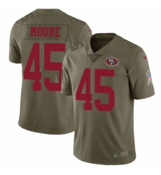 Men's Nike San Francisco 49ers #45 Tarvarius Moore Limited Olive 2017 Salute to Service NFL Jersey