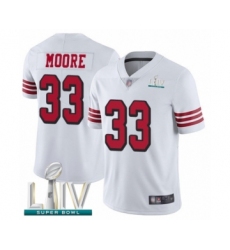 Men's San Francisco 49ers #33 Tarvarius Moore Limited White Rush Vapor Untouchable Super Bowl LIV Bound Football Jersey