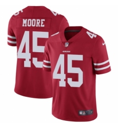 Youth Nike San Francisco 49ers #45 Tarvarius Moore Red Team Color Vapor Untouchable Limited Player NFL Jersey
