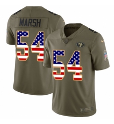Men's Nike San Francisco 49ers #54 Cassius Marsh Limited Olive/USA Flag 2017 Salute to Service NFL Jersey