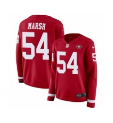 Women's Nike San Francisco 49ers #54 Cassius Marsh Limited Red Therma Long Sleeve NFL Jersey