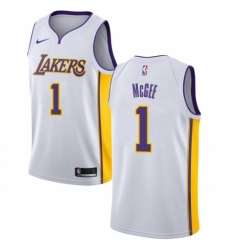Men's Nike Los Angeles Lakers #1 JaVale McGee Authentic White NBA Jersey - Association Edition
