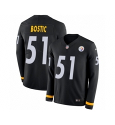 Men's Nike Pittsburgh Steelers #51 Jon Bostic Limited Black Therma Long Sleeve NFL Jersey