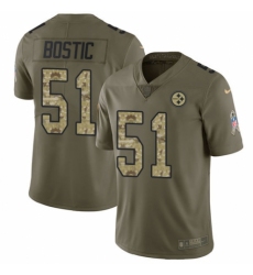 Men's Nike Pittsburgh Steelers #51 Jon Bostic Limited Olive/Camo 2017 Salute to Service NFL Jersey