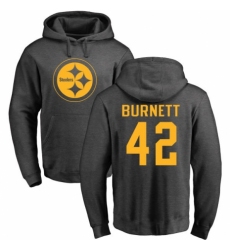 Nike Pittsburgh Steelers #42 Morgan Burnett Ash One Color Pullover Hoodie
