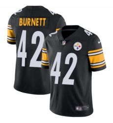Youth Nike Pittsburgh Steelers #42 Morgan Burnett Black Team Color Vapor Untouchable Limited Player NFL Jersey