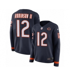 Women's Nike Chicago Bears #12 Allen Robinson Limited Navy Blue Therma Long Sleeve NFL Jersey