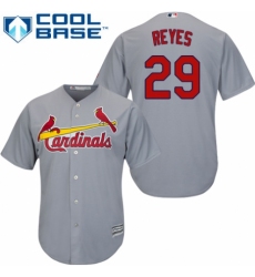 Men's Majestic St. Louis Cardinals #29 lex Reyes Replica Grey Road Cool Base MLB Jersey