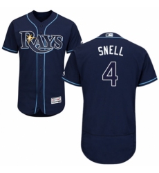 Men's Majestic Tampa Bay Rays #4 Blake Snell Navy Blue Alternate Flex Base Authentic Collection MLB Jersey