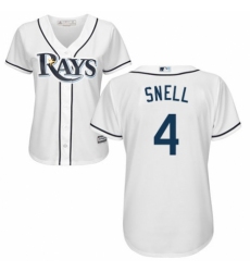Women's Majestic Tampa Bay Rays #4 Blake Snell Replica White Home Cool Base MLB Jersey