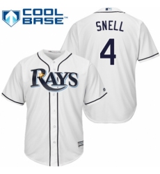 Youth Majestic Tampa Bay Rays #4 Blake Snell Replica White Home Cool Base MLB Jersey