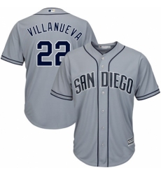 Men's Majestic San Diego Padres #22 Christian Villanueva Replica Grey Road Cool Base MLB Jersey