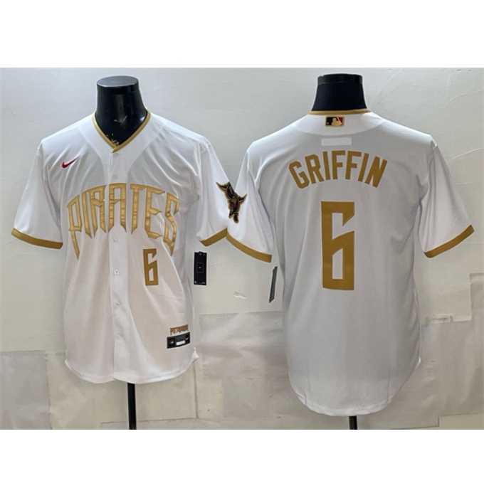 Men's Pittsburgh Pirates #6 Konnor Griffin White 2026 City Connect Stadium Stitched Baseball Jersey