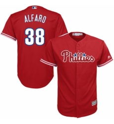 Youth Majestic Philadelphia Phillies #38 Jorge Alfaro Authentic Red Alternate Cool Base MLB Jersey