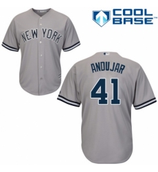 Men's Majestic New York Yankees #41 Miguel Andujar Replica Grey Road MLB Jersey