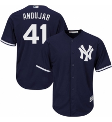 Men's Majestic New York Yankees #41 Miguel Andujar Replica Navy Blue Alternate MLB Jersey