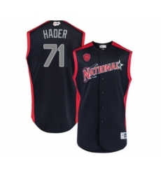 Youth Milwaukee Brewers #71 Josh Hader Authentic Navy Blue National League 2019 Baseball All-Star Jersey