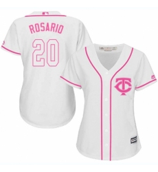Women's Majestic Minnesota Twins #20 Eddie Rosario Replica White Fashion Cool Base MLB Jersey