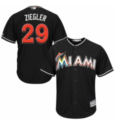 Men's Majestic Miami Marlins #29 Brad Ziegler Replica Black Alternate 2 Cool Base MLB Jersey