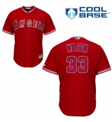 Men's Majestic Los Angeles Angels of Anaheim #33 CJ Wilson Replica Red Alternate Cool Base MLB Jersey
