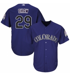 Men's Majestic Colorado Rockies #29 Bryan Shaw Replica Purple Alternate 1 Cool Base MLB Jersey