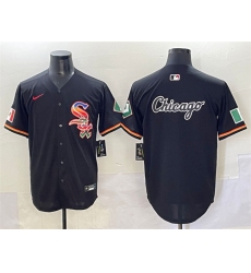 Mens Chicago White Sox Team Big Logo Black Mexico Limited Stitched Jersey