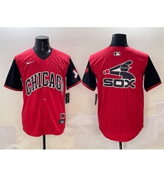 Mens Chicago White Sox Team Big Logo Red Black 2025 City Connect Limited Stitched Baseball Jersey