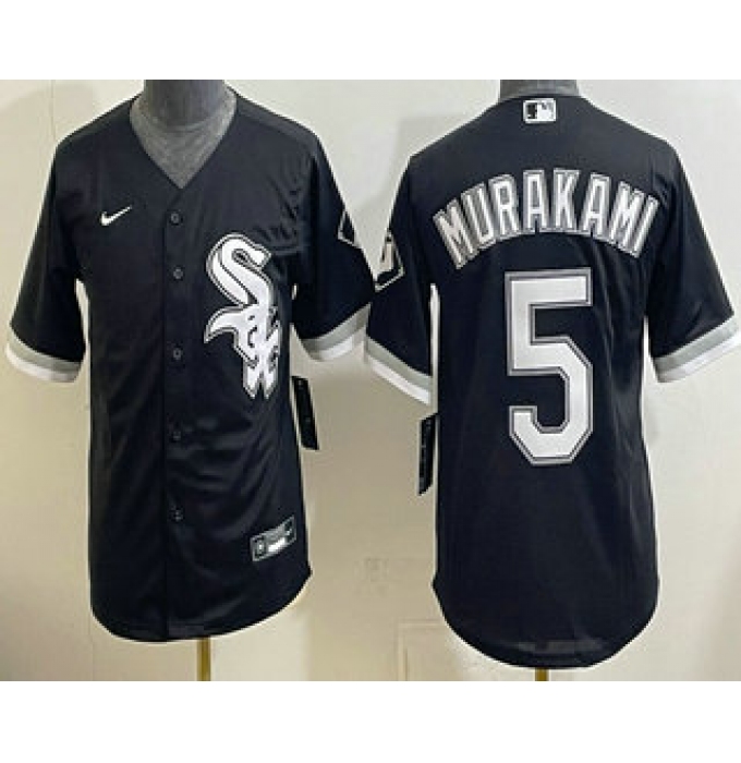 Youth Chicago White Sox #5 Munetaka Murakami Black Cool Base Jersey