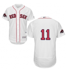 Men's Majestic Boston Red Sox #11 Rafael Devers White Home Flex Base Authentic Collection 2018 World Series Champions MLB Jersey