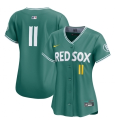 Women's Boston Red Sox #11 Rafael Devers Green 2025 City Connect Limited Stitched Baseball Jersey(Run Small)