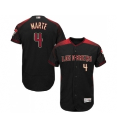 Men's Arizona Diamondbacks #4 Ketel Marte Black Alternate Authentic Collection Flex Base Baseball Jersey