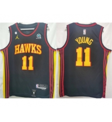 Men's Atlanta Hawks #11 Trae Young Black Stitched Jersey