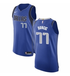 Men's Nike Dallas Mavericks #77 Luka Doncic Authentic Royal Blue Road NBA Jersey - Icon Edition