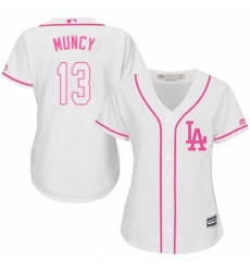 Women's Majestic Los Angeles Dodgers #13 Max Muncy Authentic White Fashion Cool Base MLB Jersey