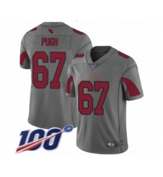 Youth Arizona Cardinals #67 Justin Pugh Limited Silver Inverted Legend 100th Season Football Jersey