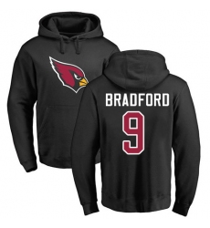 NFL Nike Arizona Cardinals #9 Sam Bradford Black Name & Number Logo Pullover Hoodie