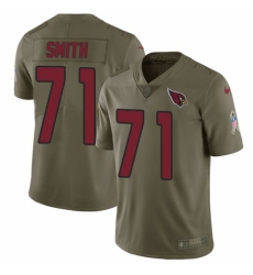 Men's Nike Arizona Cardinals #71 Andre Smith Limited Olive 2017 Salute to Service NFL Jersey