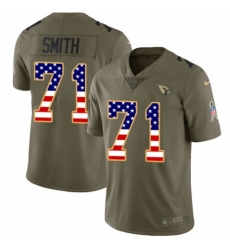 Men's Nike Arizona Cardinals #71 Andre Smith Limited Olive/USA Flag 2017 Salute to Service NFL Jersey