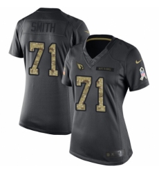 Women's Nike Arizona Cardinals #71 Andre Smith Limited Black 2016 Salute to Service NFL Jersey