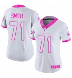Women's Nike Arizona Cardinals #71 Andre Smith Limited White/Pink Rush Fashion NFL Jersey
