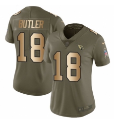 Women's Nike Arizona Cardinals #18 Brice Butler Limited Olive/Gold 2017 Salute to Service NFL Jersey