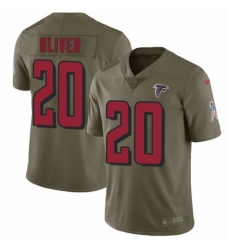 Men's Nike Atlanta Falcons #20 Isaiah Oliver Limited Olive 2017 Salute to Service NFL Jersey