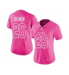 Women's Atlanta Falcons #26 Isaiah Oliver Limited Pink Rush Fashion Football Jersey