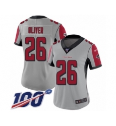 Women's Atlanta Falcons #26 Isaiah Oliver Limited Silver Inverted Legend 100th Season Football Jersey
